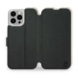 Etui Soft Touch do Apple iPhone 16 Pro Max - wzór Satynowa czerń z platyną