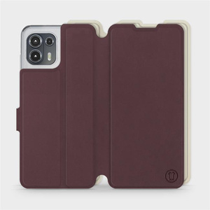 Etui Soft Touch do Motorola Edge 20 Lite - wzór Matowy burgund z platyną