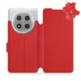 Etui ze skóry naturalnej do Huawei Honor Magic7 Lite 5G - wzór Red Leather