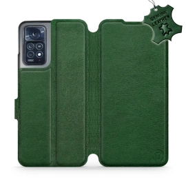 Etui ze skóry naturalnej do Xiaomi Redmi Note 11 Pro 5G - wzór Green Leather