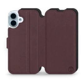 Etui Soft Touch do Apple iPhone 17 - wzór Matowy burgund z czernią