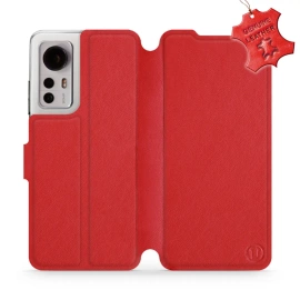 Etui ze skóry naturalnej do Xiaomi 12 - wzór Red Leather