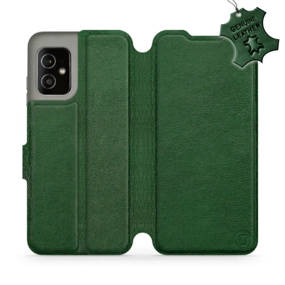 Etui ze skóry naturalnej do Asus Zenfone 8 - wzór Green Leather