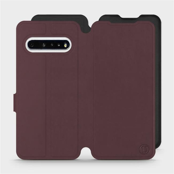 Etui Soft Touch do LG V60 ThinQ 5G - wzór Matowy burgund z czernią