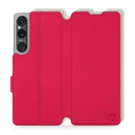 Etui Soft Touch do Sony Xperia 1 V - wzór Żywa czerwień z platyną