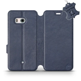 Etui ze skóry naturalnej do HTC U11 - wzór Blue Leather