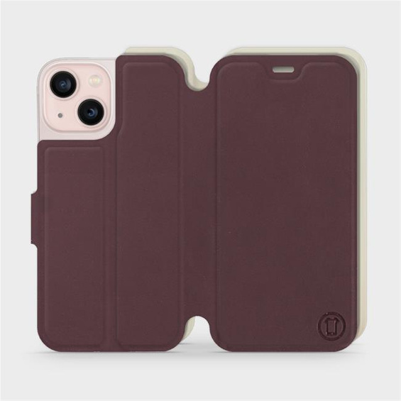 Etui Soft Touch do Apple iPhone 13 mini - wzór Matowy burgund z platyną