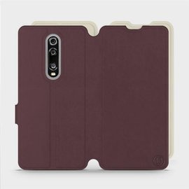 Etui Soft Touch do Xiaomi Mi 9T - wzór Matowy burgund z platyną