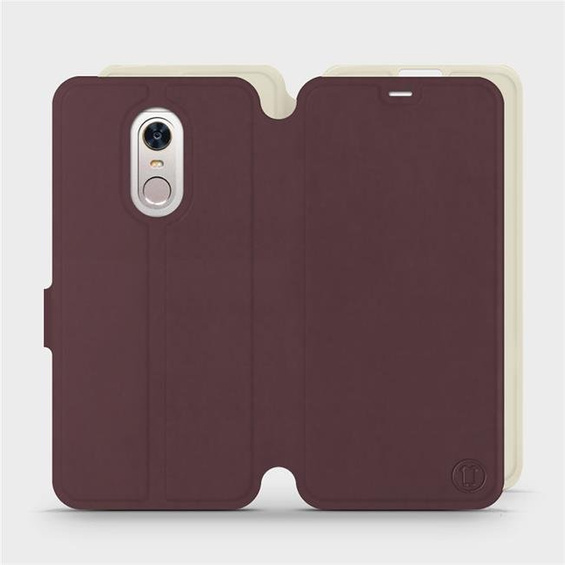 Etui Soft Touch do Xiaomi Redmi 5 Plus - wzór Matowy burgund z platyną