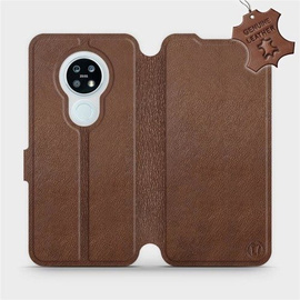 Etui ze skóry naturalnej do Nokia 6.2 - wzór Brown Leather