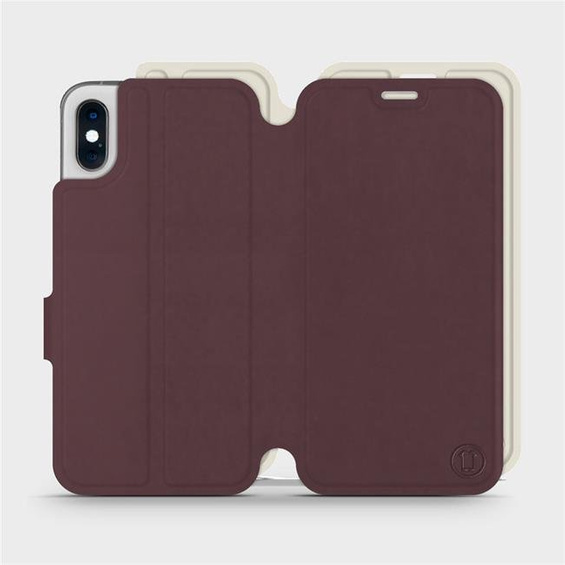 Etui Soft Touch do Apple iPhone X - wzór Matowy burgund z platyną