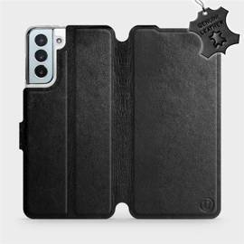 Etui ze skóry naturalnej do Samsung Galaxy S21 Plus - wzór Black Leather