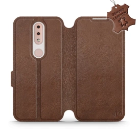 Etui ze skóry naturalnej do Nokia 4.2 - wzór Brown Leather