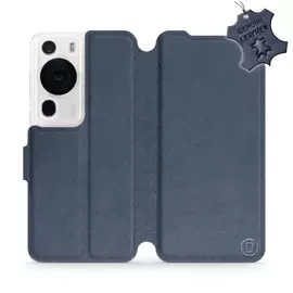 Etui ze skóry naturalnej do Huawei P60 Pro - wzór Blue Leather