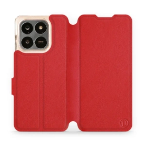 Etui ze skóry naturalnej do Huawei Honor 400 Smart - wzór Red Leather
