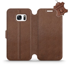 Etui ze skóry naturalnej do Samsung Galaxy S7 - wzór Brown Leather
