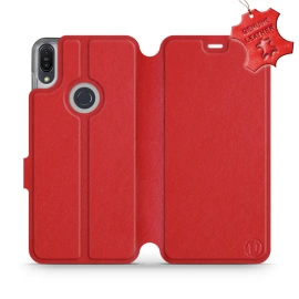 Etui ze skóry naturalnej do Asus Zenfone Max Pro M1 ZB602KL - wzór Red Leather