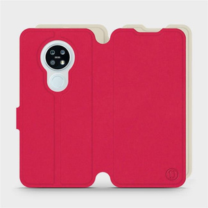 Etui Soft Touch do Nokia 6.2 - wzór Żywa czerwień z platyną