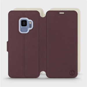 Etui Soft Touch do Samsung Galaxy S9 - wzór Matowy burgund z platyną