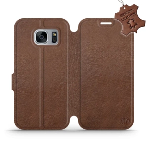 Etui ze skóry naturalnej do Samsung Galaxy S7 Edge - wzór Brown Leather