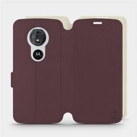 Etui Soft Touch do Motorola Moto E5 - wzór Matowy burgund z platyną