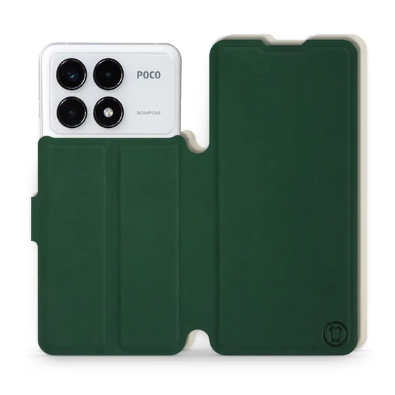 Etui Soft Touch do Xiaomi POCO F6 Pro - wzór Miejska zieleń z platyną