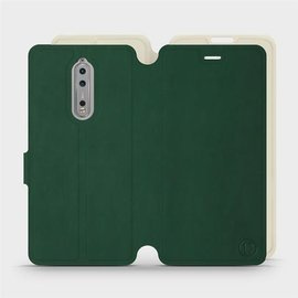 Etui Soft Touch do Nokia 8 - wzór Miejska zieleń z platyną
