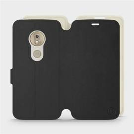 Etui Soft Touch do Motorola Moto G7 Play - wzór Satynowa czerń z platyną