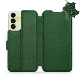 Etui ze skóry naturalnej do Samsung Galaxy M15 5G - wzór Green Leather