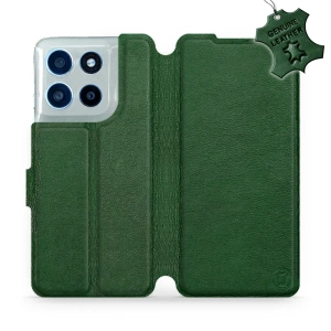 Etui ze skóry naturalnej do Motorola Moto G56 5G - wzór Green Leather