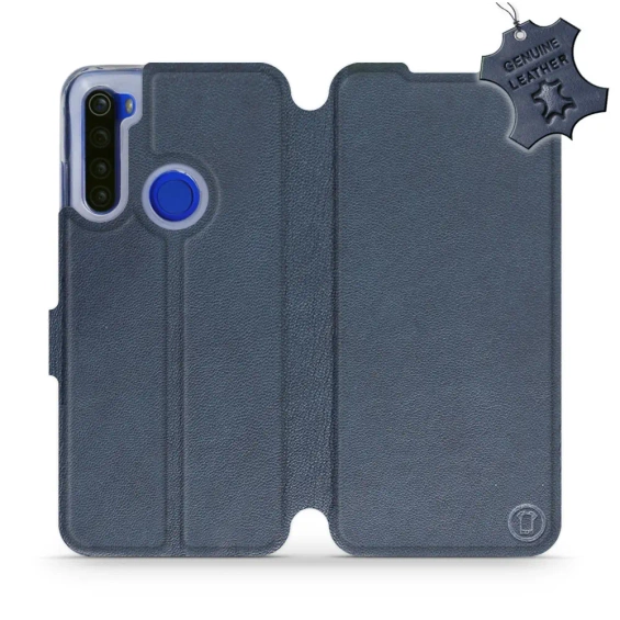 Etui ze skóry naturalnej do Xiaomi Redmi Note 8T - wzór Blue Leather