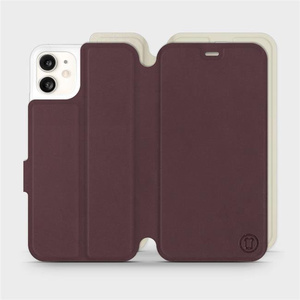 Etui Soft Touch do Apple iPhone 11 - wzór Matowy burgund z platyną