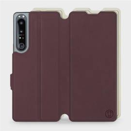 Etui Soft Touch do Sony Xperia 1 IV - wzór Matowy burgund z platyną