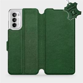 Etui ze skóry naturalnej do Motorola Moto G82 5G - wzór Green Leather