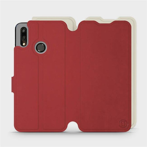 Etui Soft Touch do Huawei P Smart 2019 - wzór Zachodząca czerwień z platyną