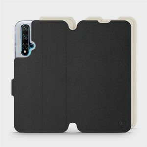 Etui Soft Touch do Huawei Nova 5T - wzór Satynowa czerń z platyną