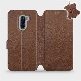 Etui ze skóry naturalnej do Xiaomi Pocophone F1 - wzór Brown Leather