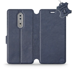 Etui ze skóry naturalnej do Nokia 8 - wzór Blue Leather