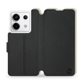 Etui Soft Touch do Xiaomi Redmi Note 13 PRO - wzór Satynowa czerń z platyną