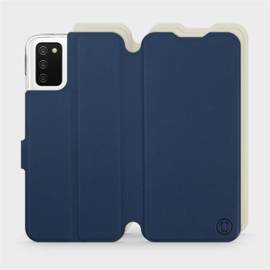 Etui Soft Touch do Samsung Galaxy A03S - wzór Głęboki granat z platyną