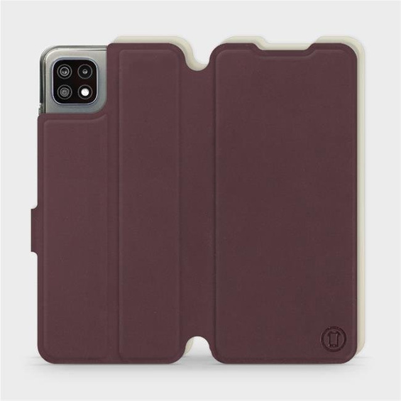 Etui Soft Touch do Samsung Galaxy A22 5G - wzór Matowy burgund z platyną