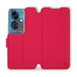 Etui Soft Touch do OPPO Reno 11F - wzór Żywa czerwień z platyną
