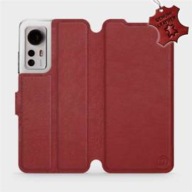 Etui ze skóry naturalnej do Xiaomi 12 - wzór Dark Red Leather