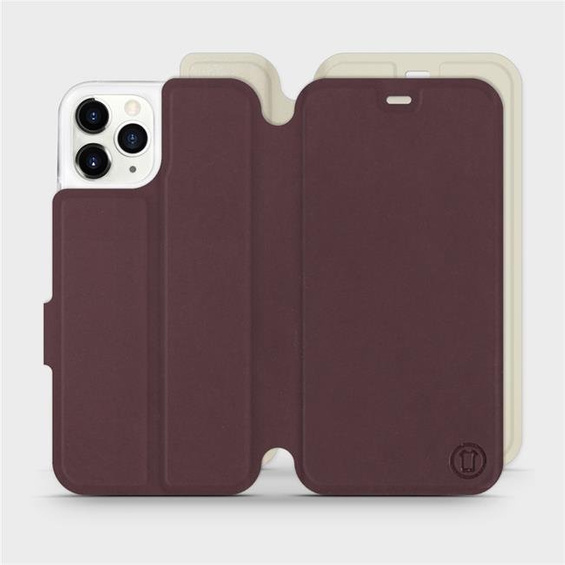 Etui Soft Touch do Apple iPhone 11 Pro - wzór Matowy burgund z platyną