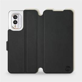 Etui Soft Touch do Nokia X30 5G - wzór Satynowa czerń z platyną