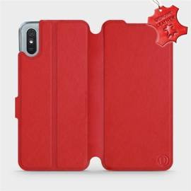 Etui ze skóry naturalnej do Xiaomi Redmi 9A - wzór Red Leather