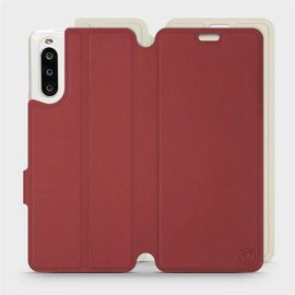 Etui Soft Touch do Sony Xperia 10 II - wzór Zachodząca czerwień z platyną