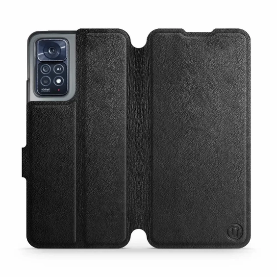 Etui ze skóry naturalnej do Xiaomi Redmi Note 12 Pro 4G - wzór Black Leather
