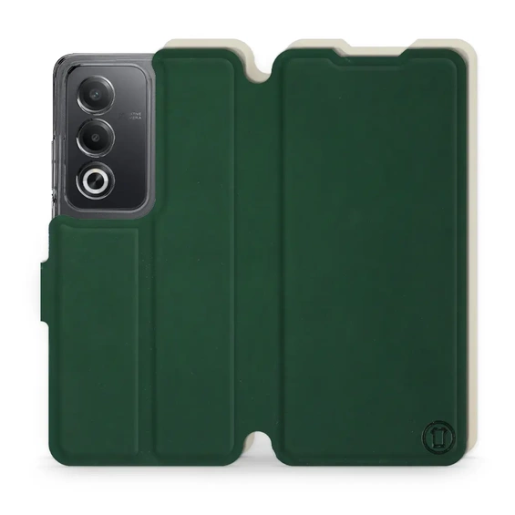 Etui Soft Touch do OPPO A80 5G - wzór Miejska zieleń z platyną