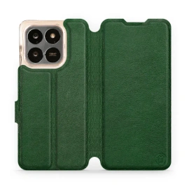 Etui ze skóry naturalnej do Huawei Honor 400 Smart - wzór Green Leather